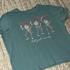 Zoe + Liv Teal Casual Tee